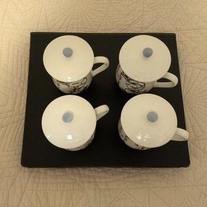 Japanese Cups with Lids Set of Four "Brand New"